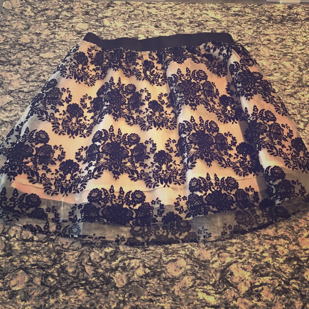 Express Floral Organza Skirt M